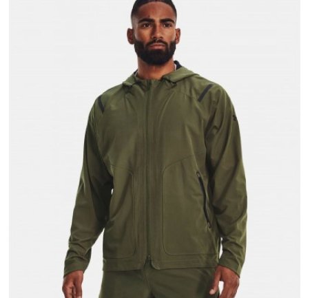 جاكيت أندر آرمرانستوببال ضد الماء للرجال لون زيتي- Under Armour Men's Unstoppable Jacket